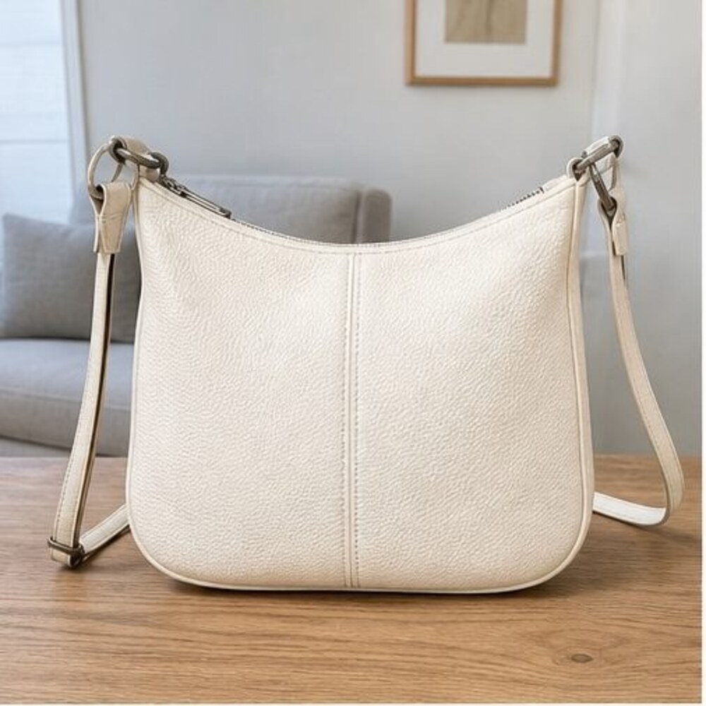 Ivory Pebbled Crossbody Bag